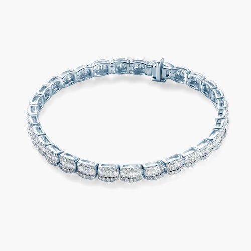 Bransoletka tenisowa SAVICKI: białe złoto, diamenty